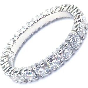 Authentic! Cartier Destinee Platinum Full Diamond Wedding Band Ring Size 6 Cert.
